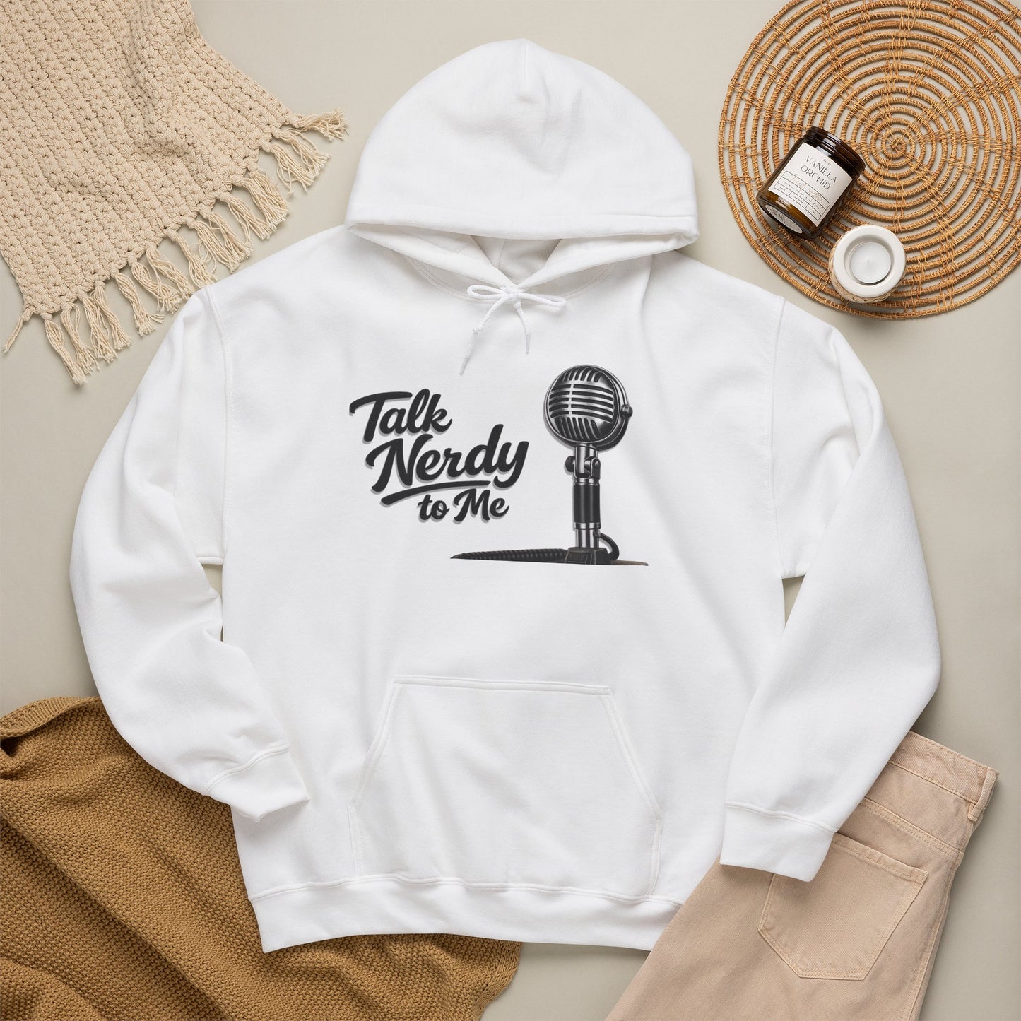 Hoodie — "Talk Nerdy to Me" Retro Ham Radio Microphone Graphic