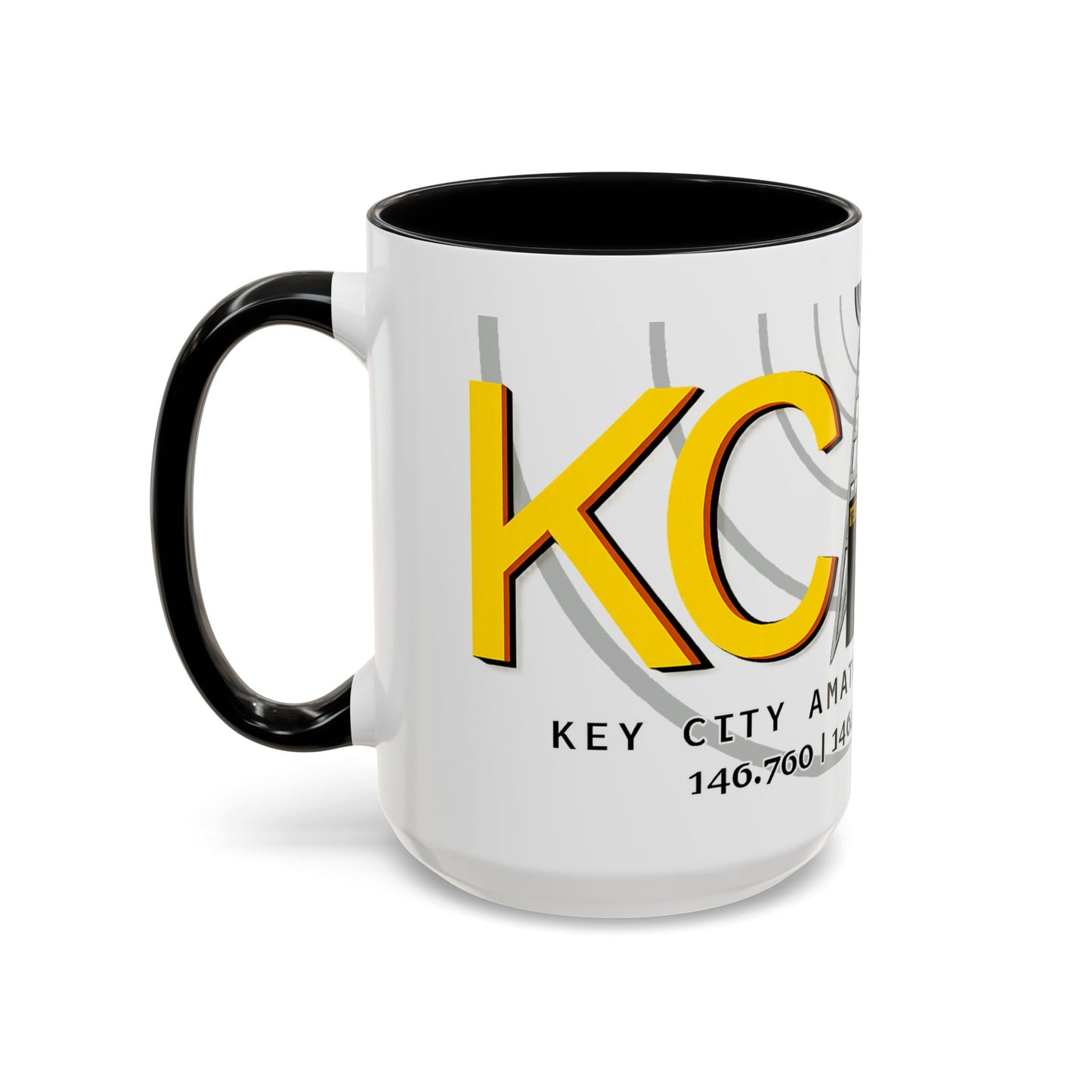 Key City Amateur Radio Club Accent Coffee Mug – Ham Radio Tower Logo (11oz & 15oz)