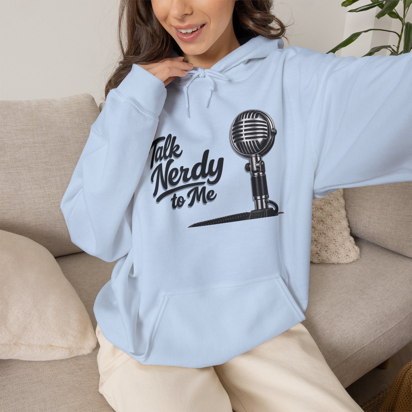 Hoodie — "Talk Nerdy to Me" Retro Ham Radio Microphone Graphic