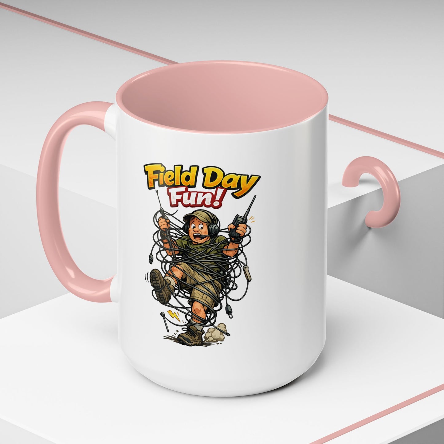 Field Day Fun! Accent Coffee Mug – Humorous Outdoor Adventure Ham Gift (11/15oz)