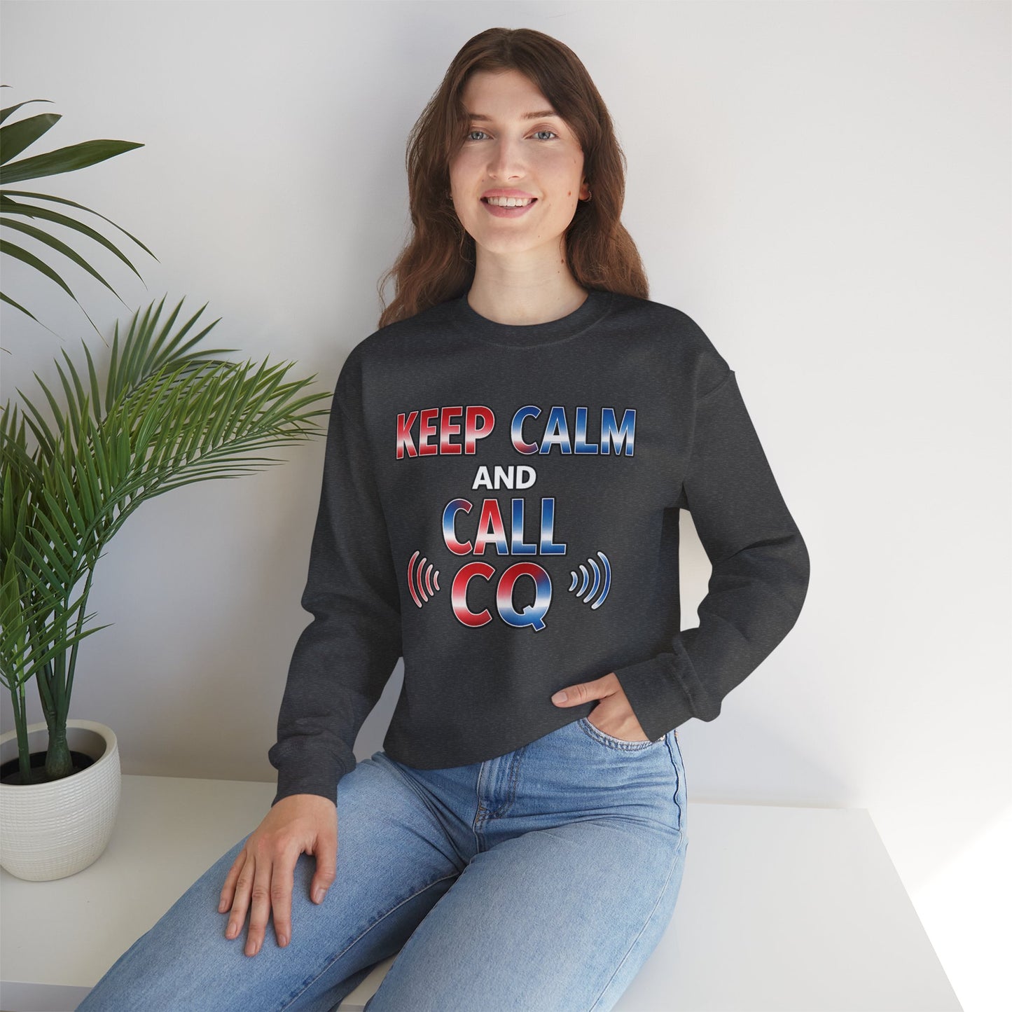 "Keep Calm and Call CQ" Patriotic Radio Operator Tee