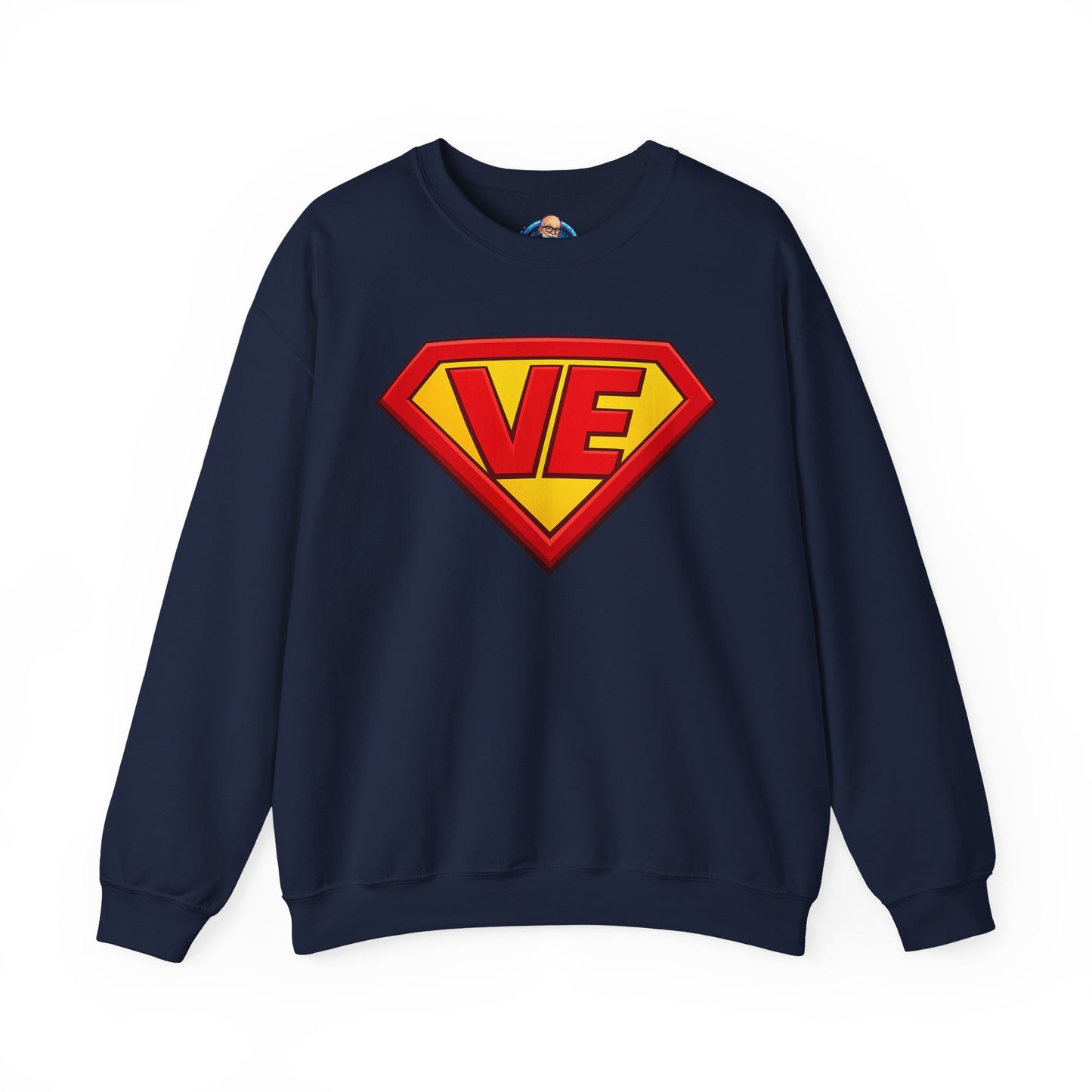 Crewneck Sweatshirt — Superhero 'VE' Logo Pullover