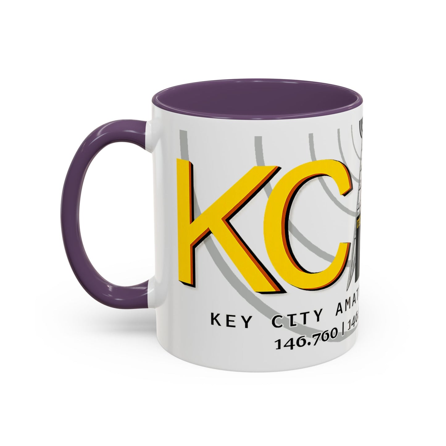 Key City Amateur Radio Club Accent Coffee Mug – Ham Radio Tower Logo (11oz & 15oz)