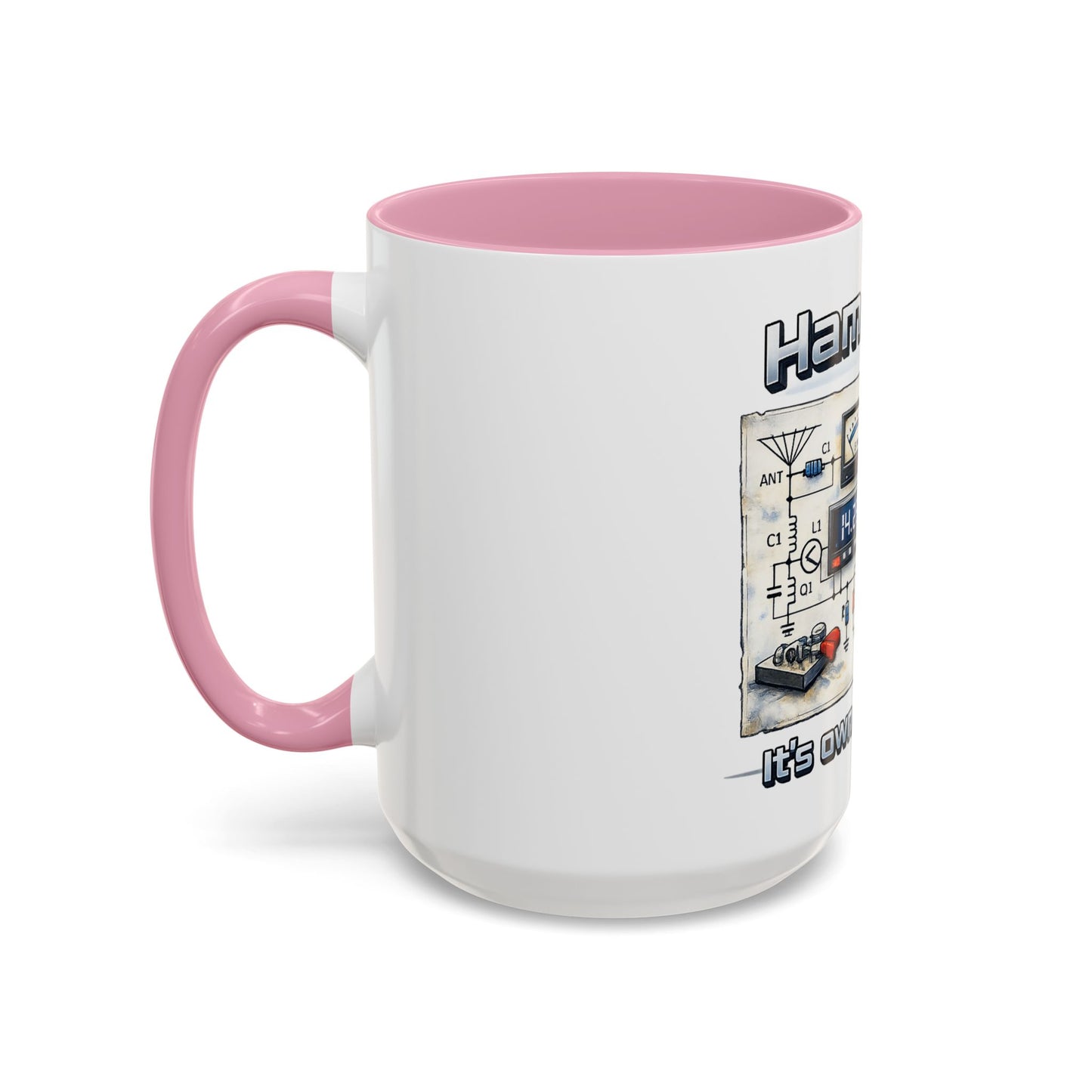 Ham Radio Circuit Design Coffee Mug — "Ham Radio: It’s Own Language" (11oz/15oz)