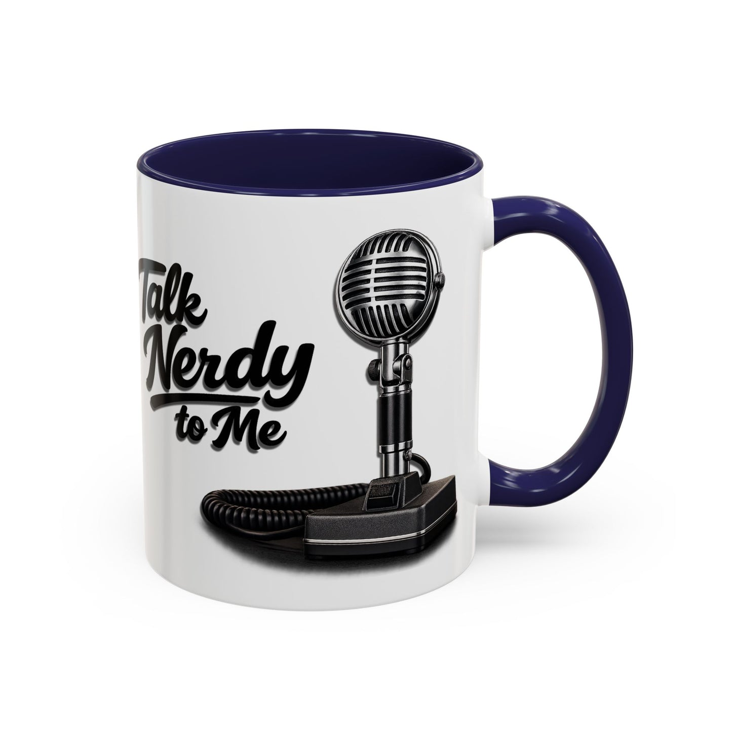 Talk Nerdy to Me Coffee Mug — Retro Ham Radio Microphone Accent Mug (11/15 oz)