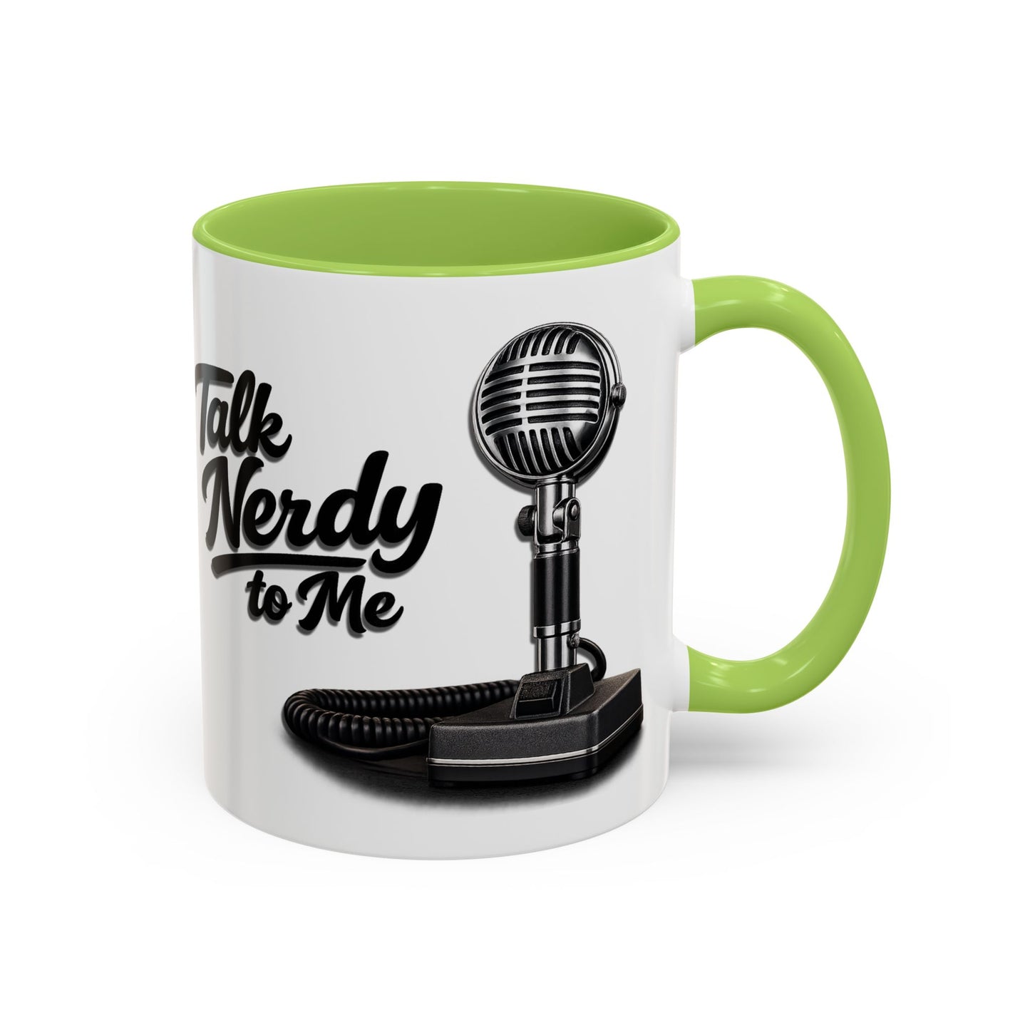 Talk Nerdy to Me Coffee Mug — Retro Ham Radio Microphone Accent Mug (11/15 oz)