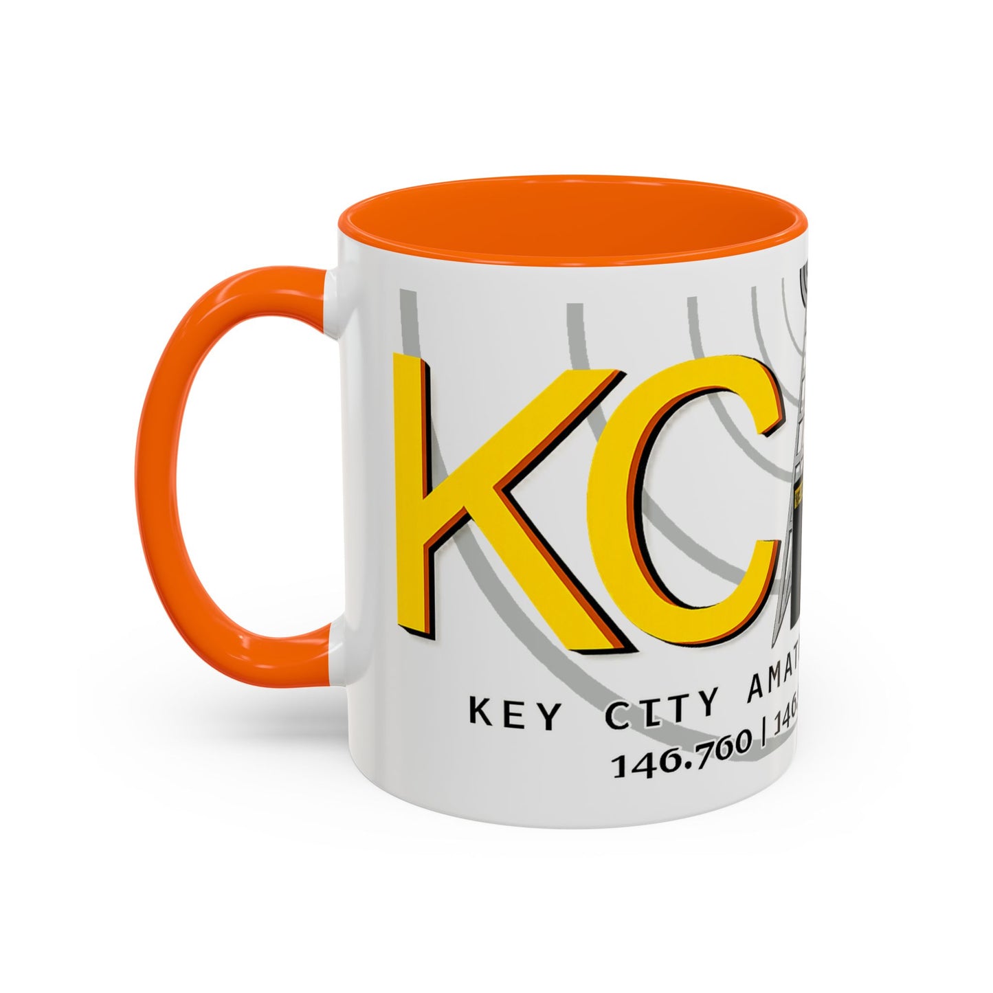 Key City Amateur Radio Club Accent Coffee Mug – Ham Radio Tower Logo (11oz & 15oz)