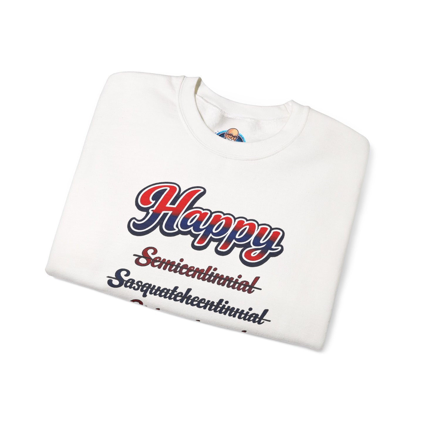 Crewneck Sweatshirt — "Happy 250th America!" Patriotic Retro Script