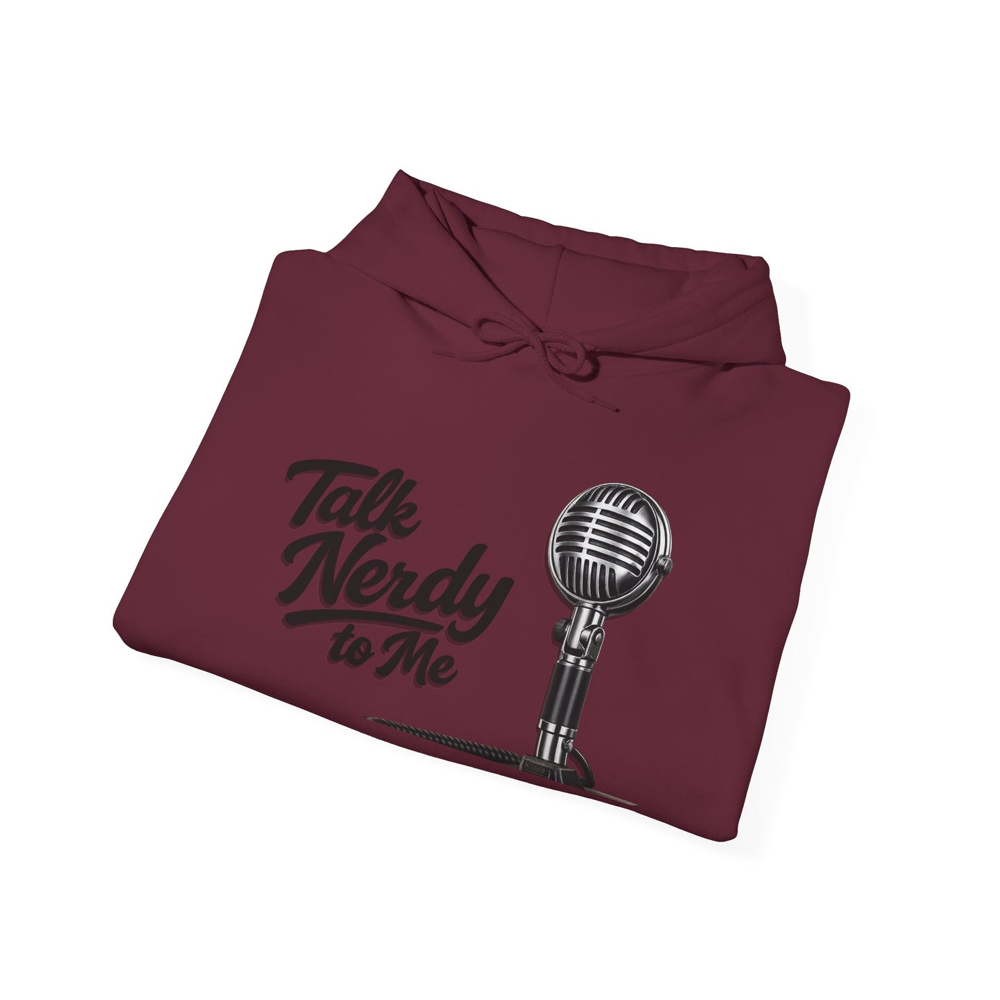 Hoodie — "Talk Nerdy to Me" Retro Ham Radio Microphone Graphic