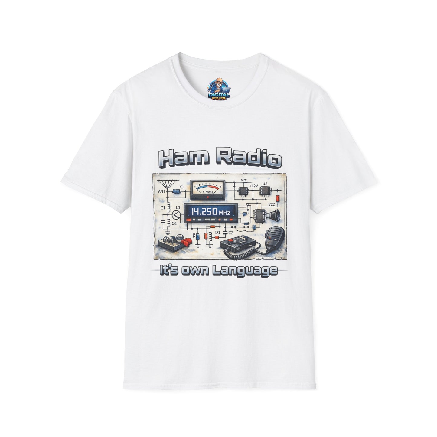 Ham Radio T-Shirt — “Ham Radio: It’s Own Language” Retro Radio Design