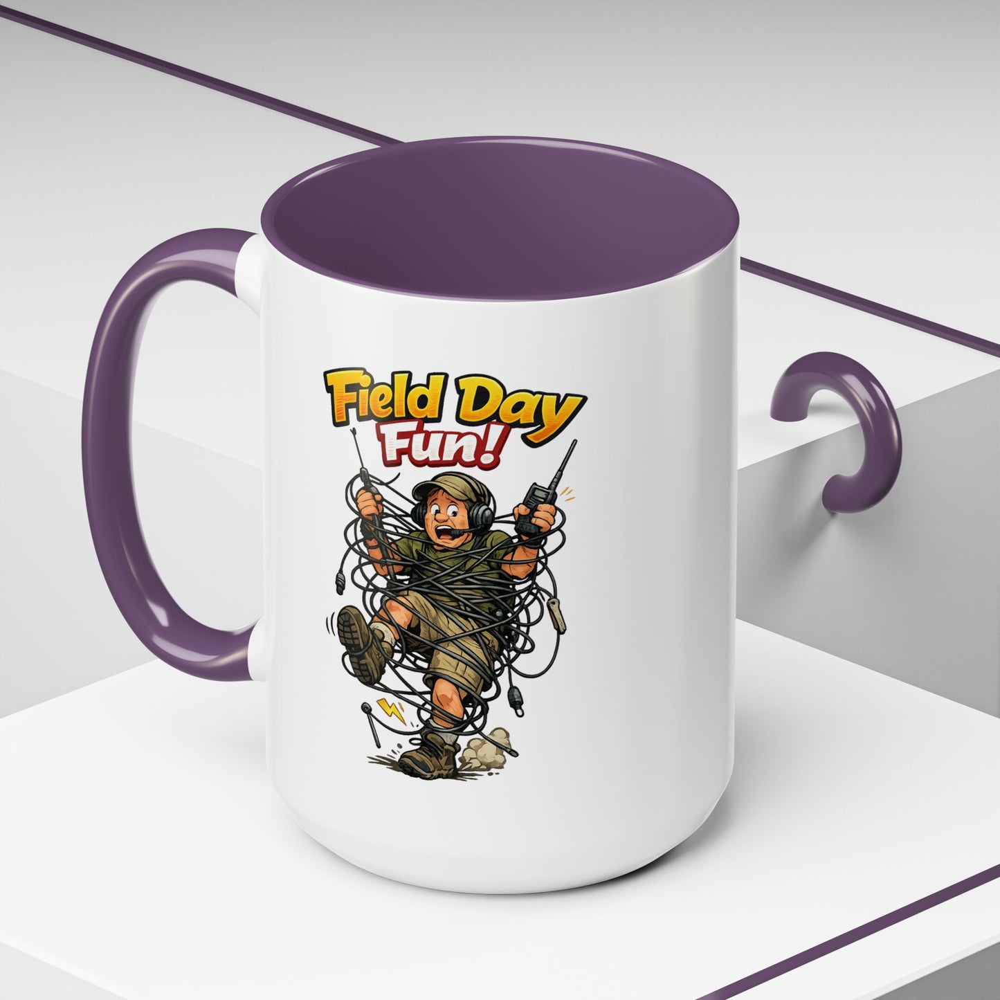 Field Day Fun! Accent Coffee Mug – Humorous Outdoor Adventure Ham Gift (11/15oz)