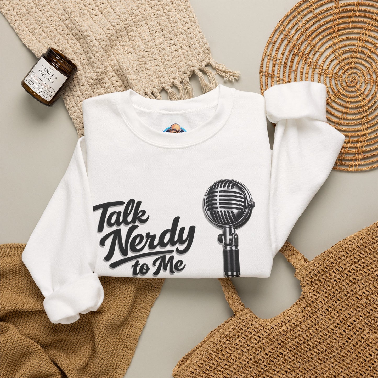 "Talk Nerdy to Me" Vintage Ham Radio Microphone Graphic