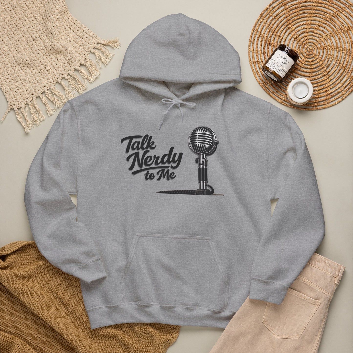 Hoodie — "Talk Nerdy to Me" Retro Ham Radio Microphone Graphic