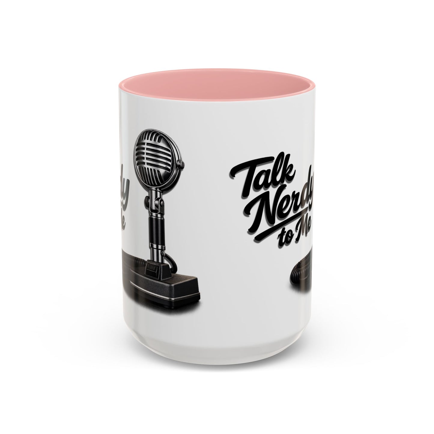 Talk Nerdy to Me Coffee Mug — Retro Ham Radio Microphone Accent Mug (11/15 oz)