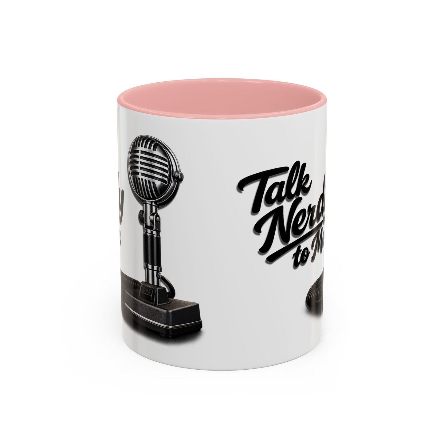 Talk Nerdy to Me Coffee Mug — Retro Ham Radio Microphone Accent Mug (11/15 oz)