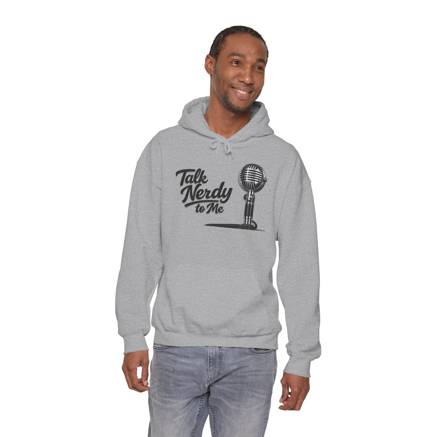Hoodie — "Talk Nerdy to Me" Retro Ham Radio Microphone Graphic