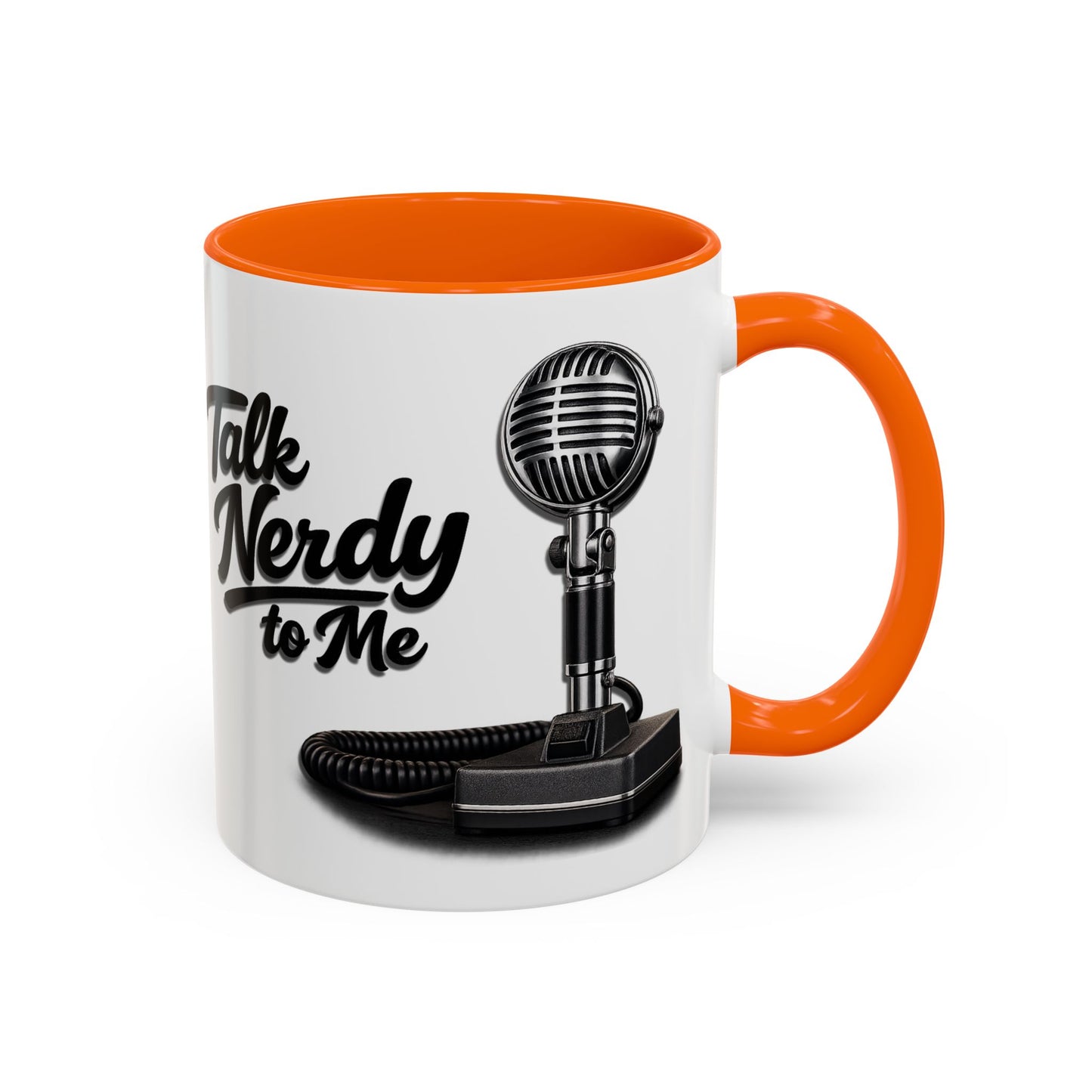 Talk Nerdy to Me Coffee Mug — Retro Ham Radio Microphone Accent Mug (11/15 oz)