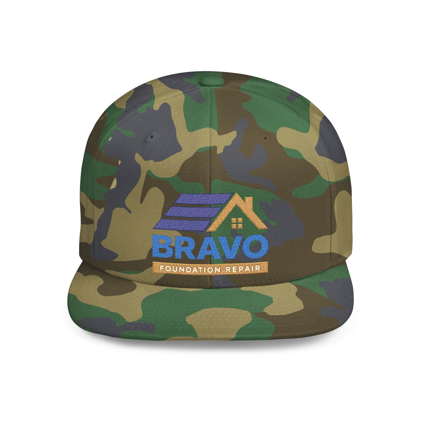 Bravo Construction Company Flat Bill Snapback Hat