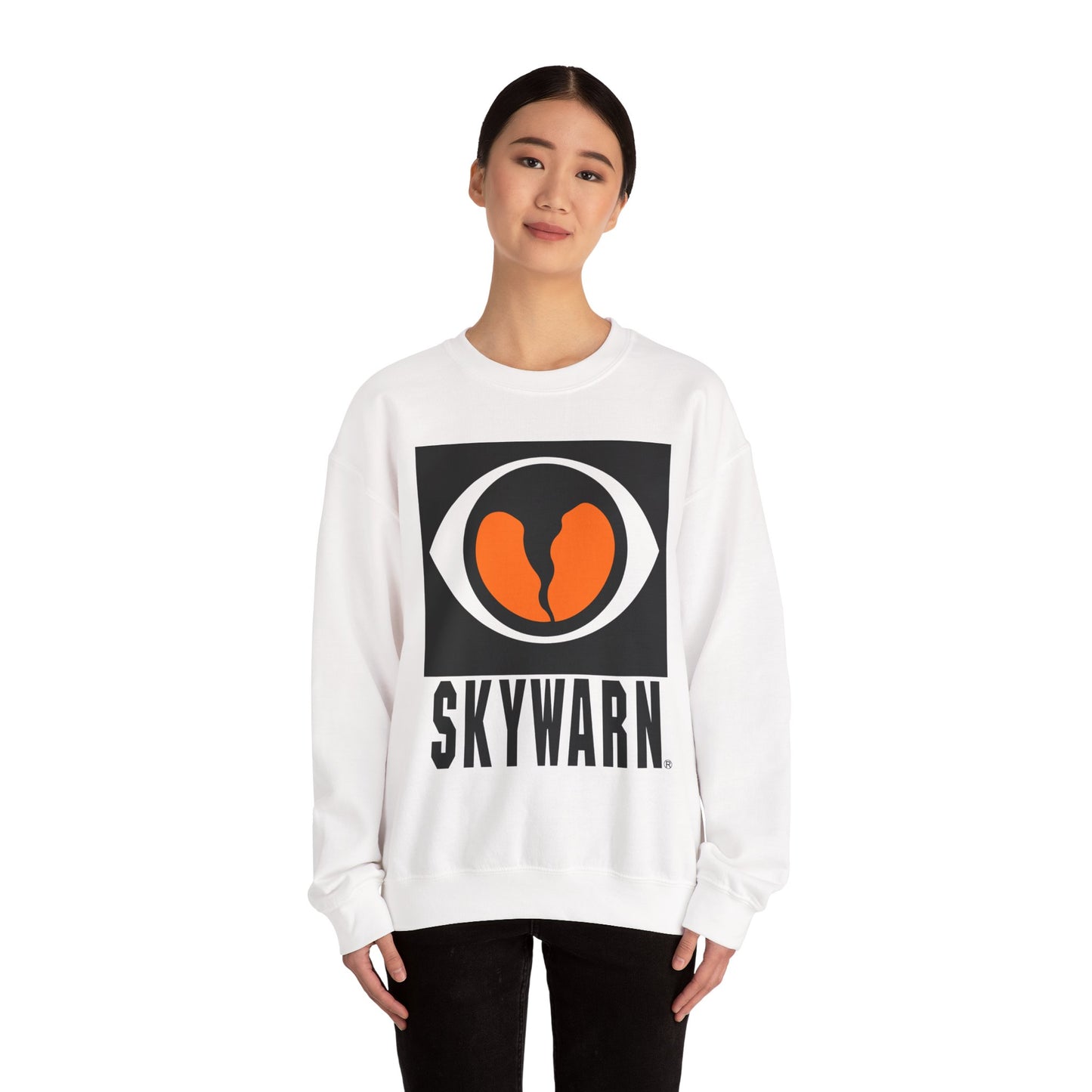 Skywarn Graphic Sweatshirt — Retro Eye Logo Storm Spotter Crewneck