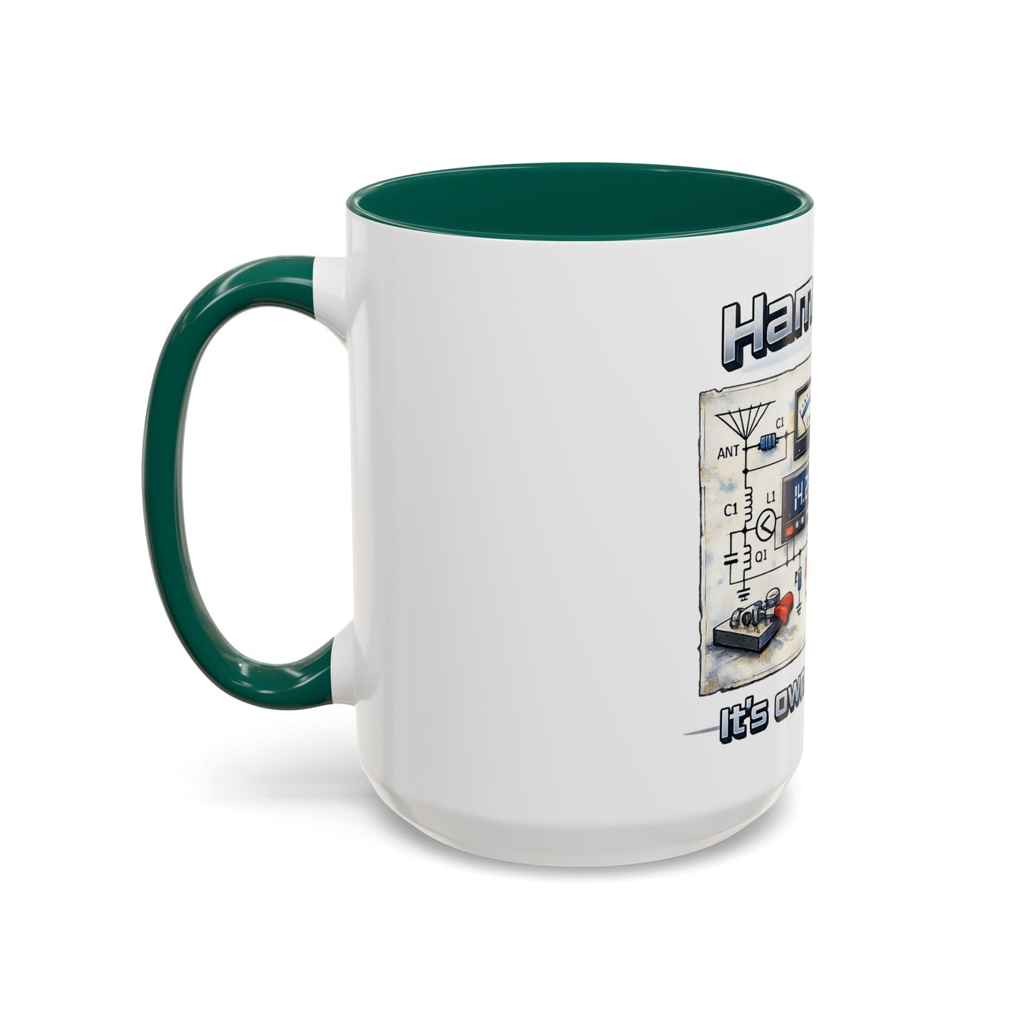 Ham Radio Circuit Design Coffee Mug — "Ham Radio: It’s Own Language" (11oz/15oz)