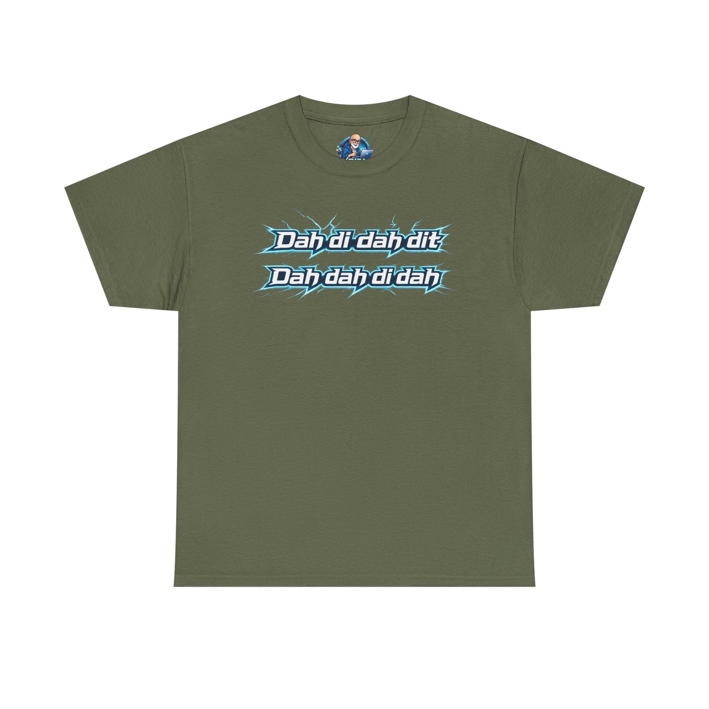 Retro Lyric Graphic Tee — "Dah dah di di dit" Blue Script