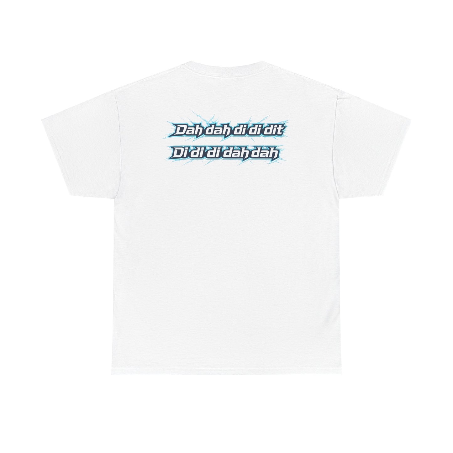 Retro Lyric Graphic Tee — "Dah dah di di dit" Blue Script