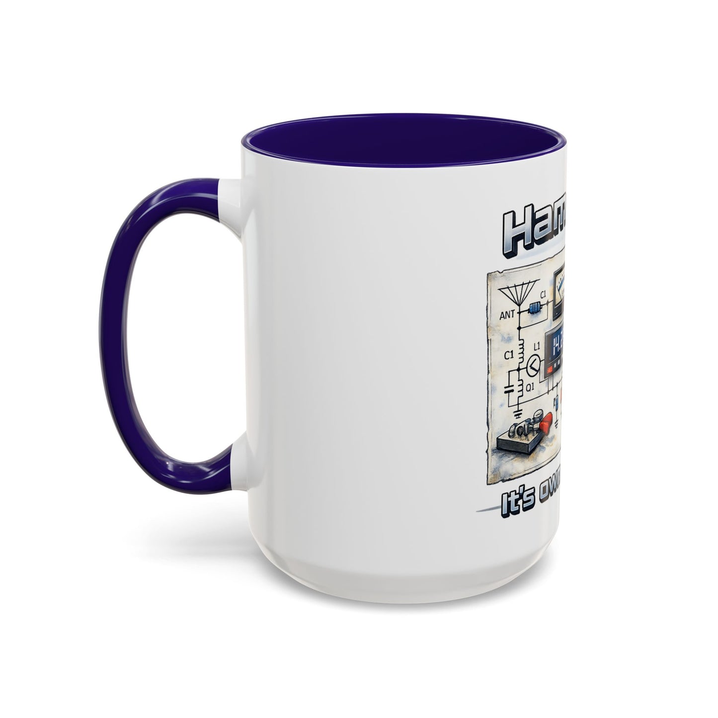 Ham Radio Circuit Design Coffee Mug — "Ham Radio: It’s Own Language" (11oz/15oz)