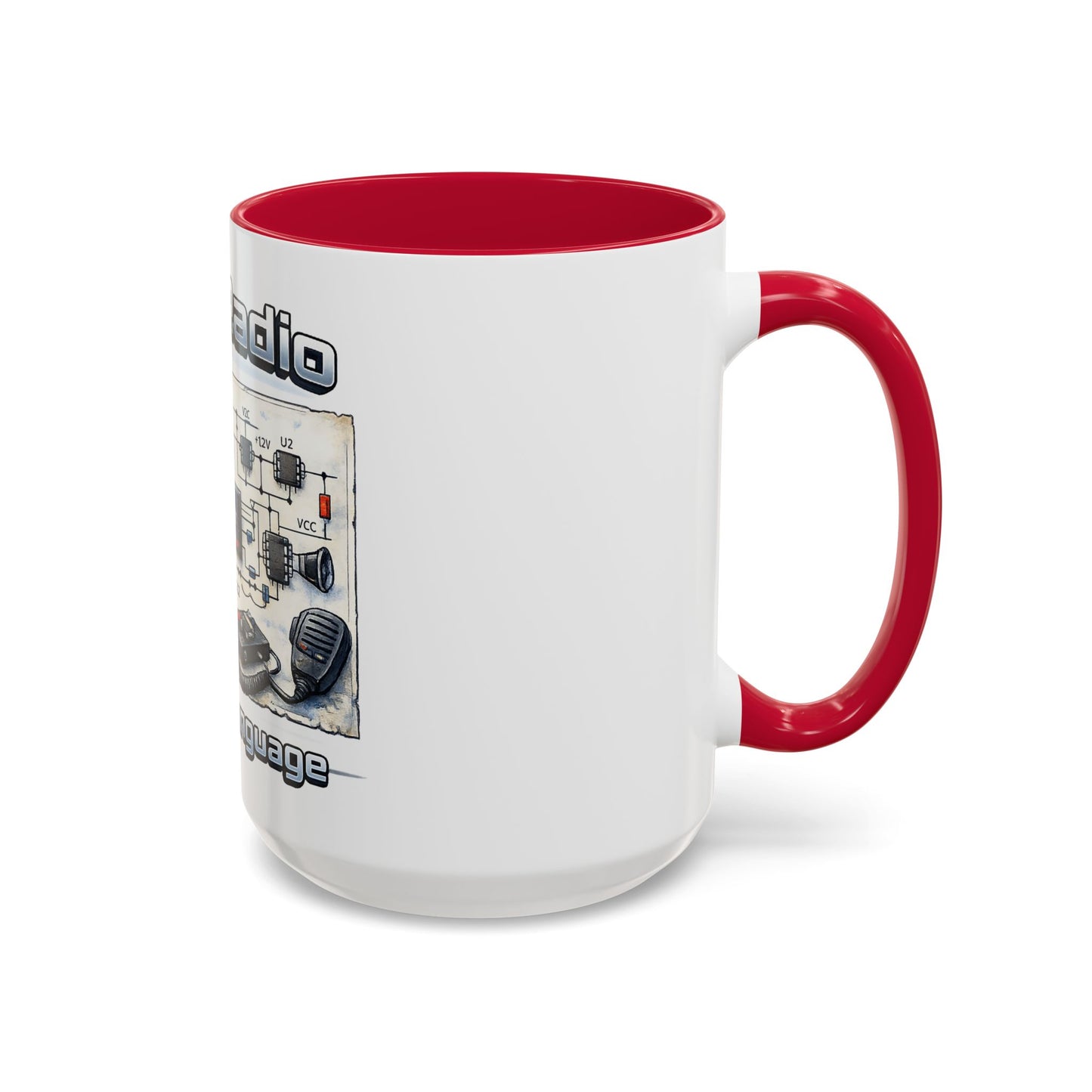 Ham Radio Circuit Design Coffee Mug — "Ham Radio: It’s Own Language" (11oz/15oz)