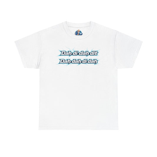 Retro Lyric Graphic Tee — "Dah dah di di dit" Blue Script