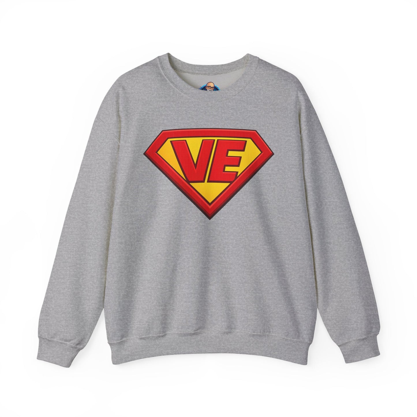 Crewneck Sweatshirt — Superhero 'VE' Logo Pullover
