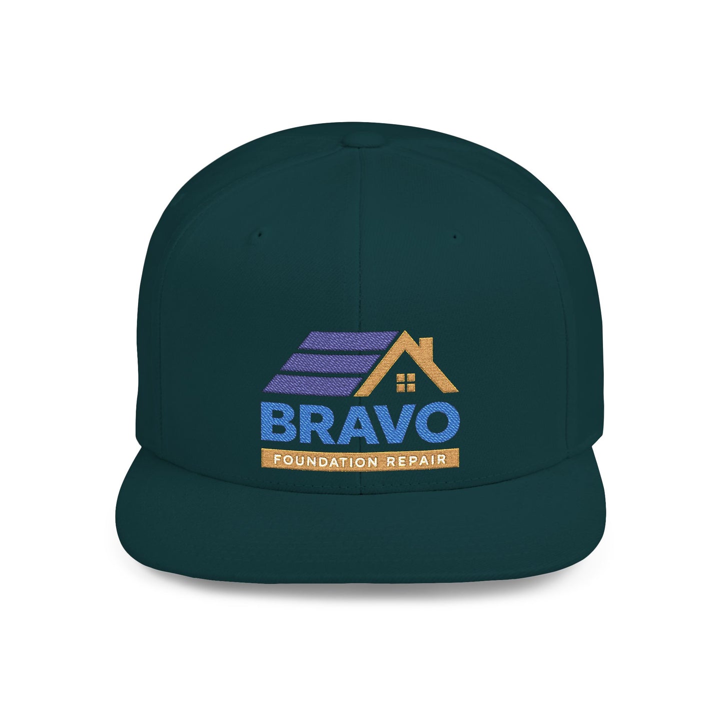 Bravo Construction Company Flat Bill Snapback Hat