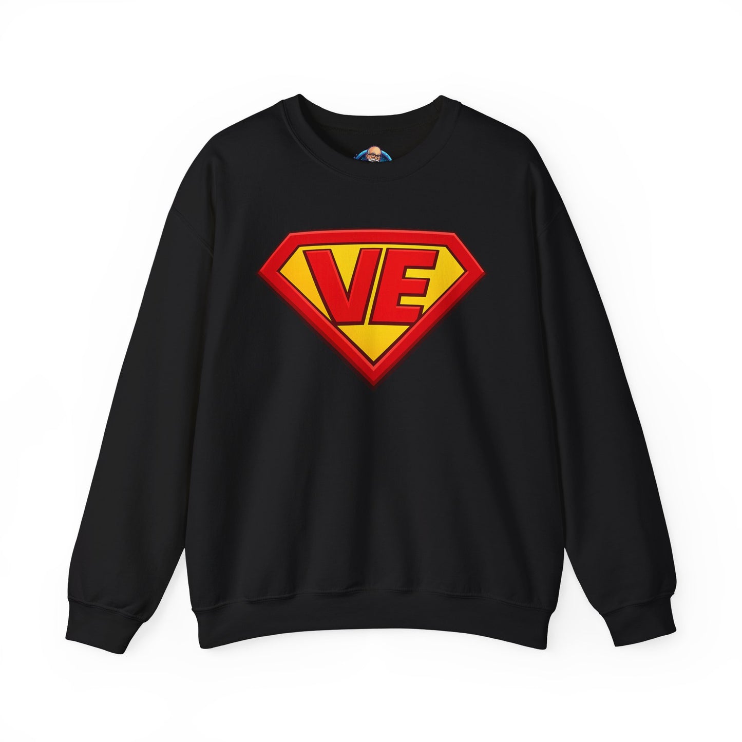 Crewneck Sweatshirt — Superhero 'VE' Logo Pullover