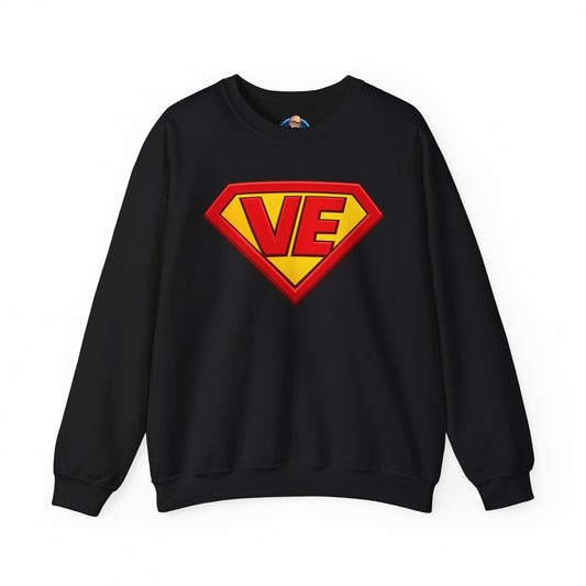 Crewneck Sweatshirt — Superhero 'VE' Logo Pullover