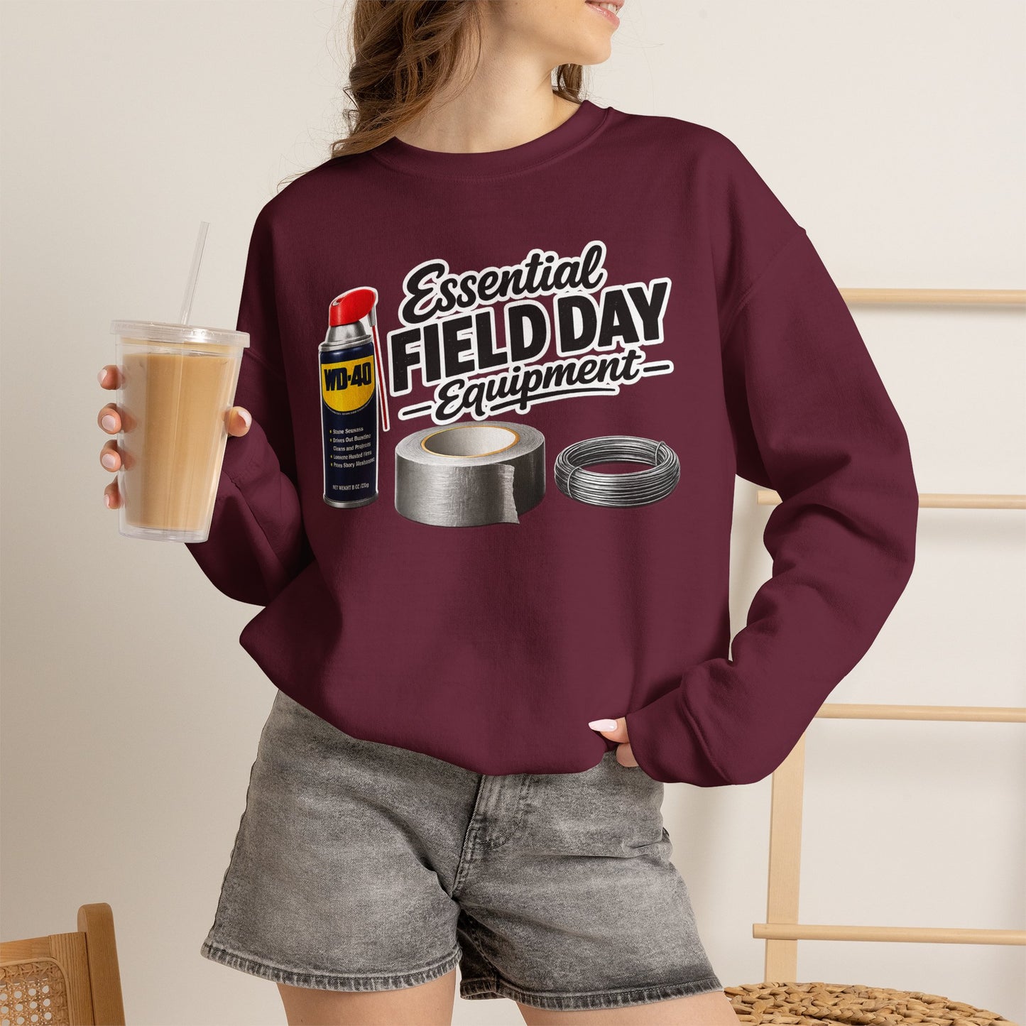 "Essential Field Day Equipment" Graphic - Crewneck Sweatshirt