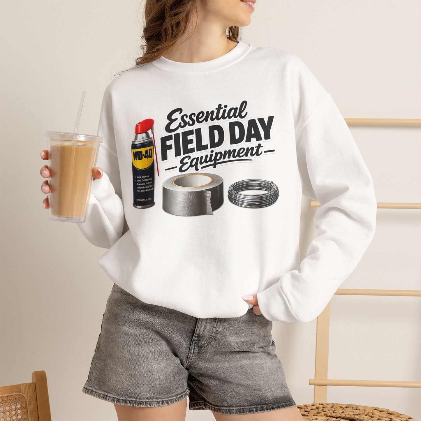 "Essential Field Day Equipment" Graphic - Crewneck Sweatshirt