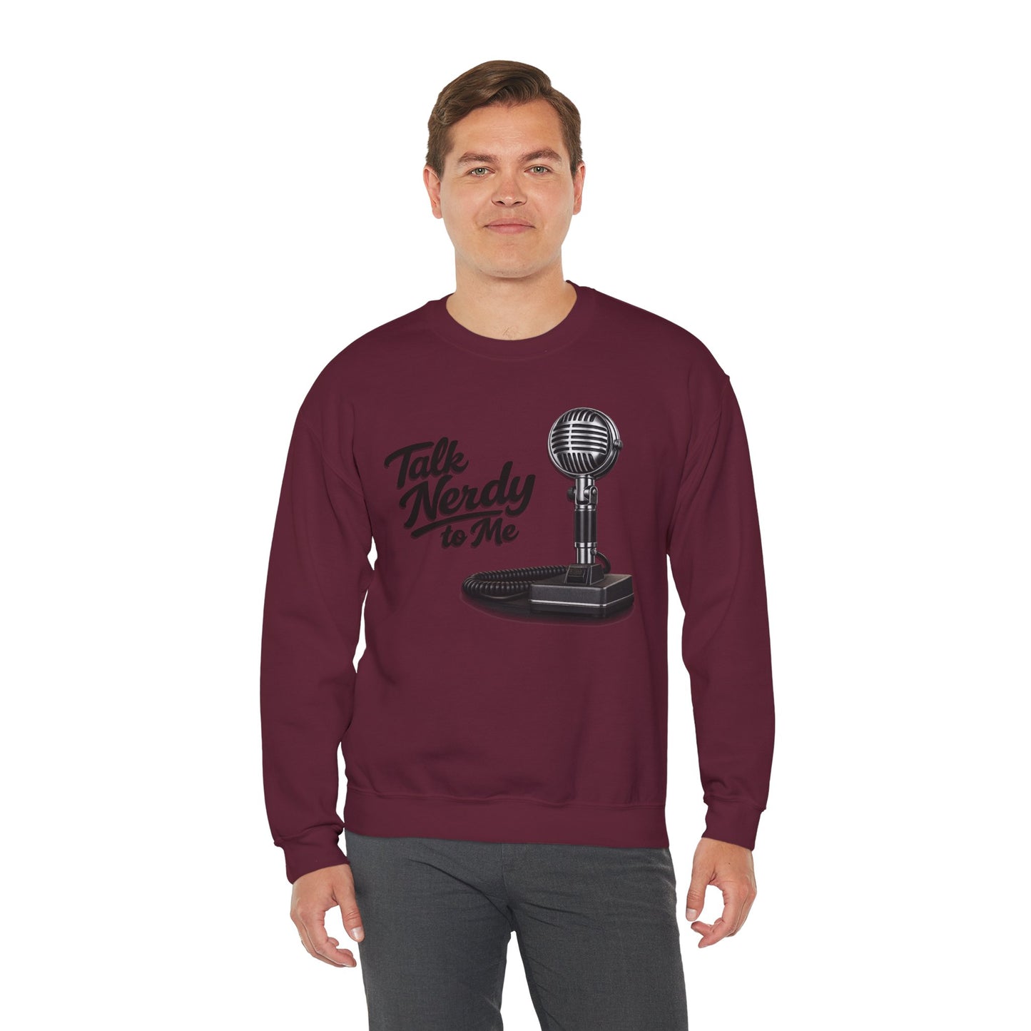 "Talk Nerdy to Me" Vintage Ham Radio Microphone Graphic
