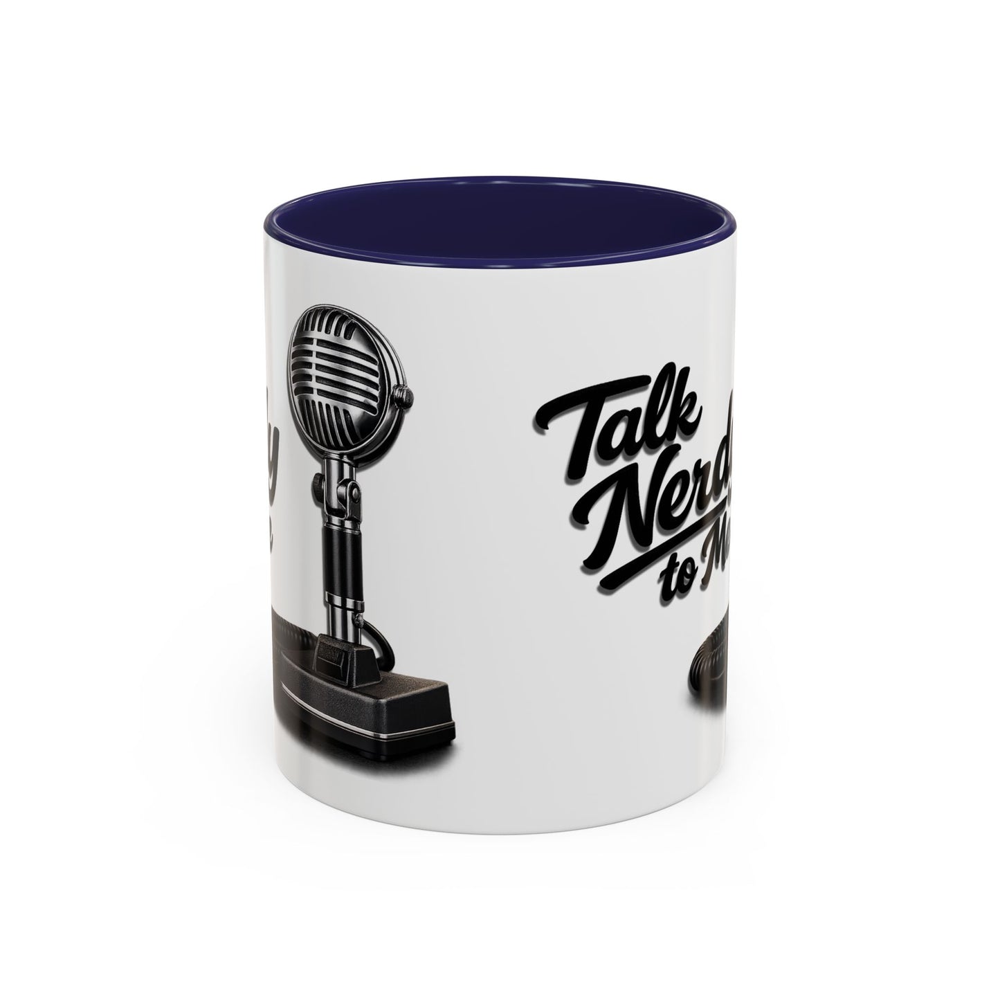 Talk Nerdy to Me Coffee Mug — Retro Ham Radio Microphone Accent Mug (11/15 oz)