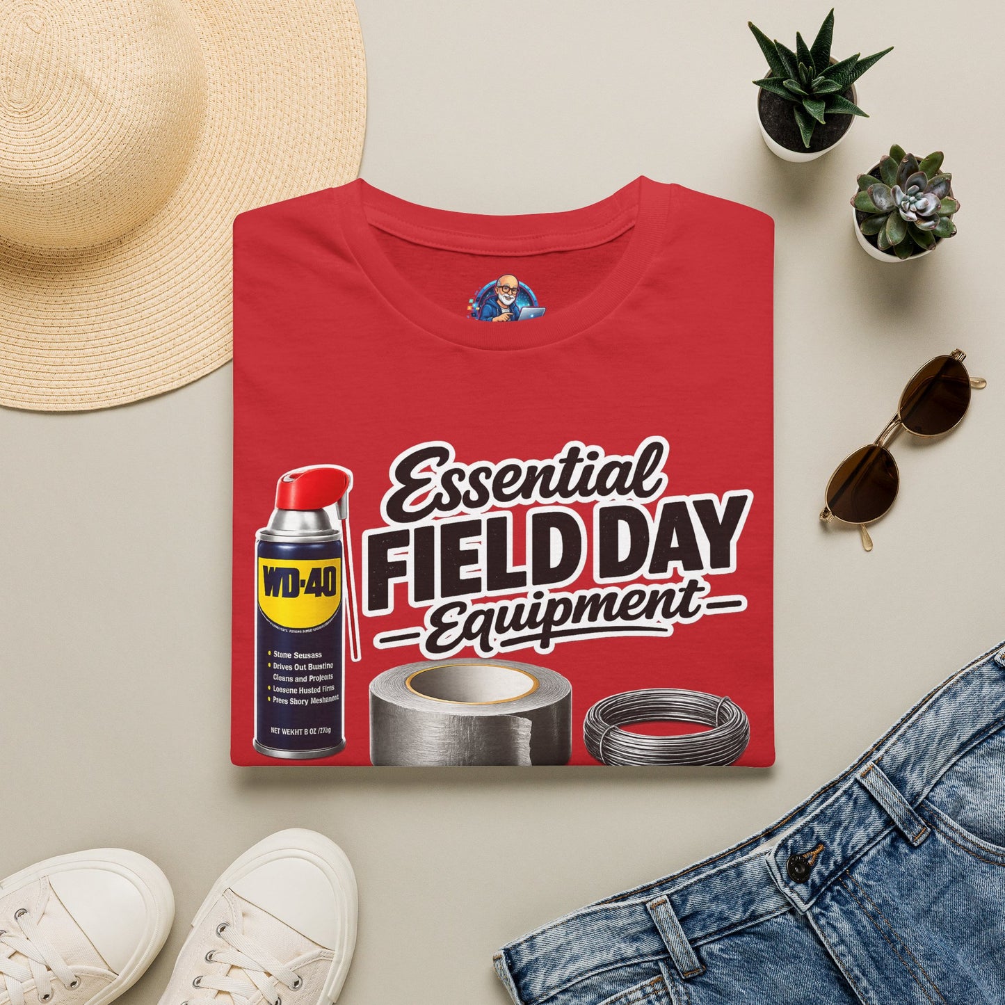 Field Day Essentials T-Shirt — "Essential Field Day Equipment" Graphic Tee