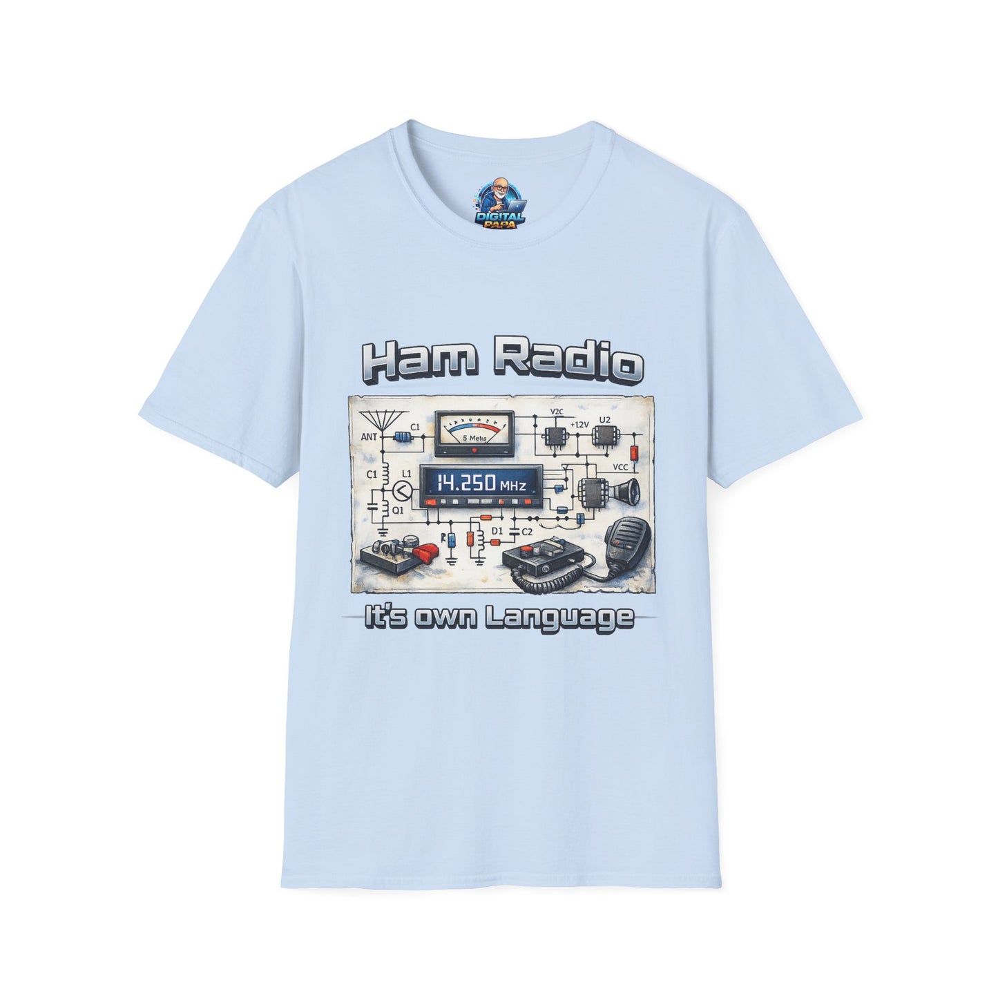 Ham Radio T-Shirt — “Ham Radio: It’s Own Language” Retro Radio Design