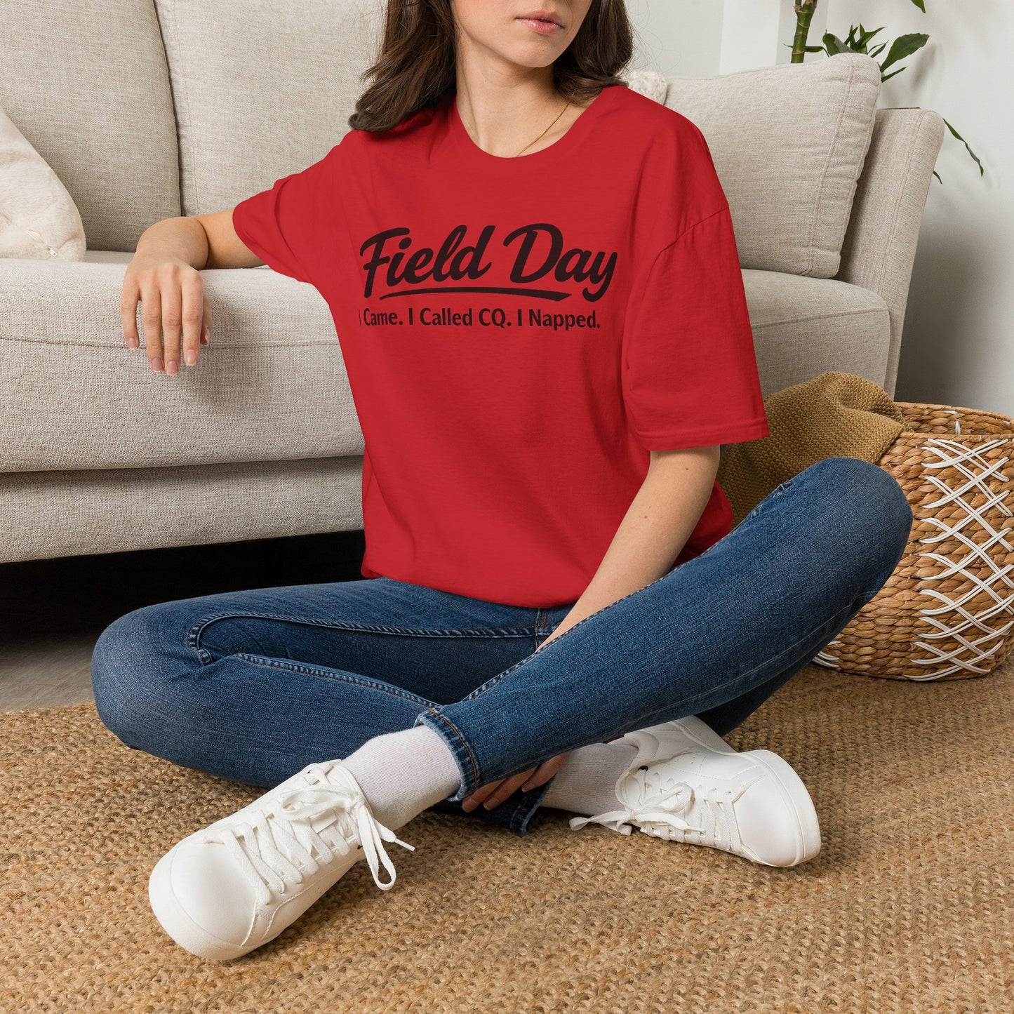 Field Day T-Shirt — "I Came. I Called CQ. I Napped." Casual Ham Radio Shirt