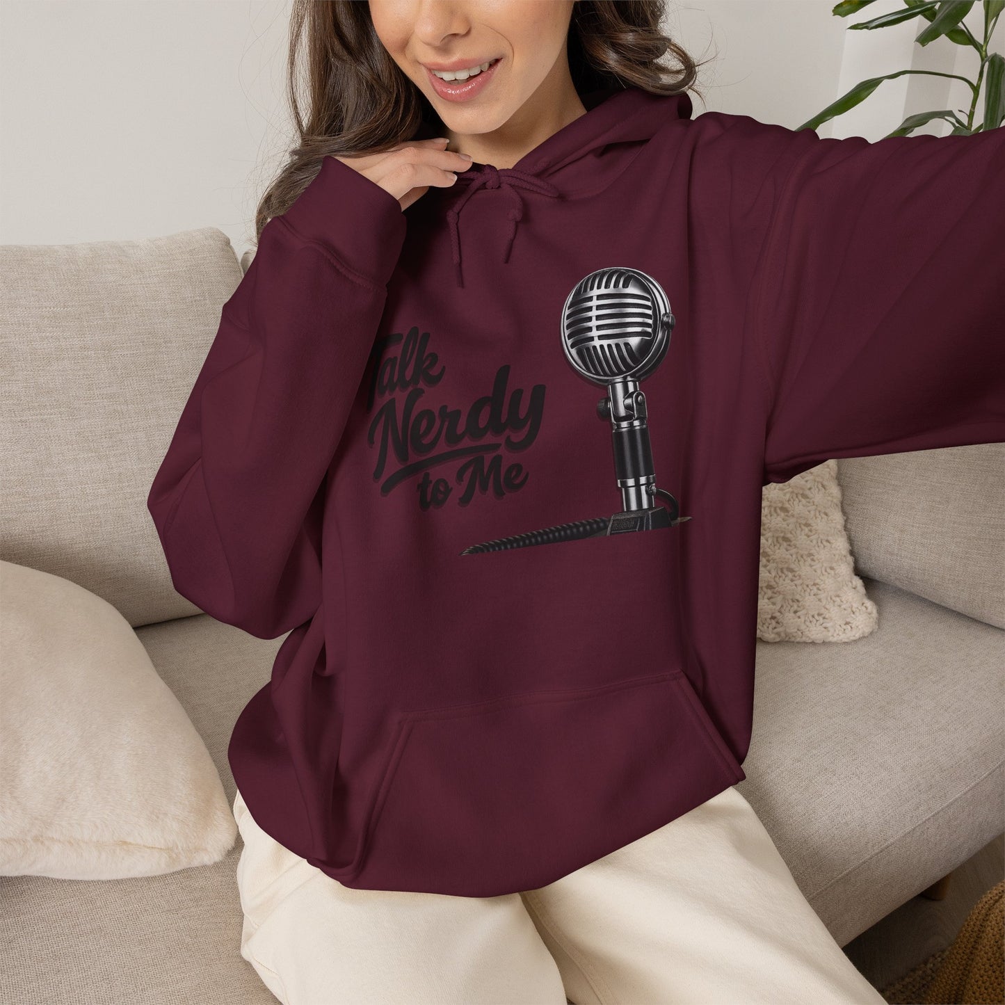 Hoodie — "Talk Nerdy to Me" Retro Ham Radio Microphone Graphic