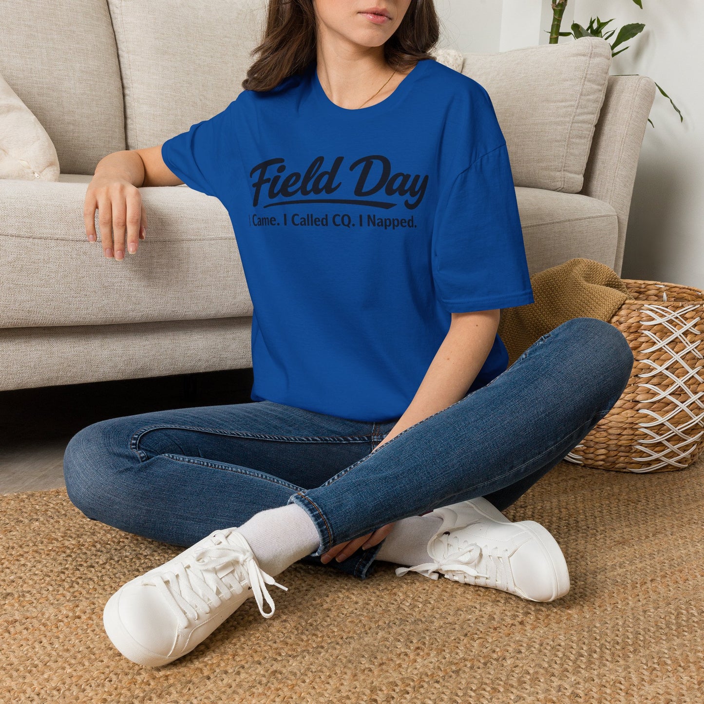 Field Day T-Shirt — "I Came. I Called CQ. I Napped." Casual Ham Radio Shirt