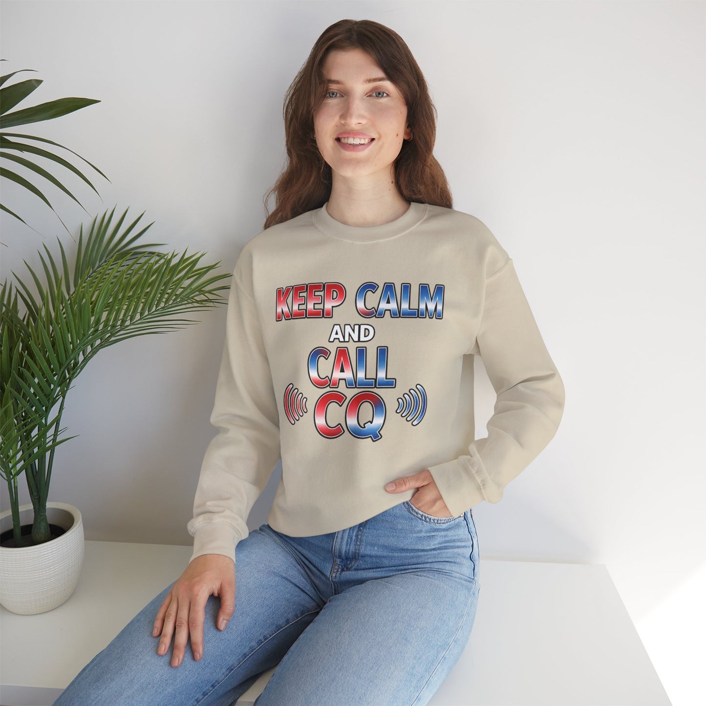 "Keep Calm and Call CQ" Patriotic Radio Operator Tee