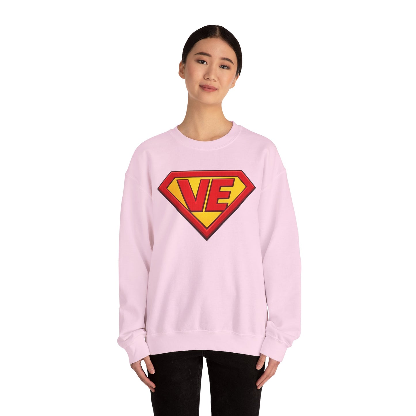Crewneck Sweatshirt — Superhero 'VE' Logo Pullover