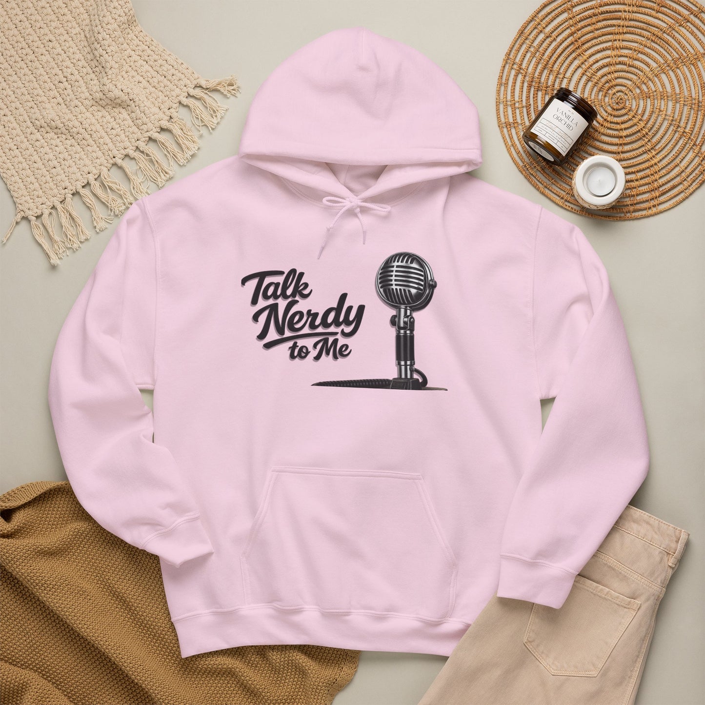 Hoodie — "Talk Nerdy to Me" Retro Ham Radio Microphone Graphic