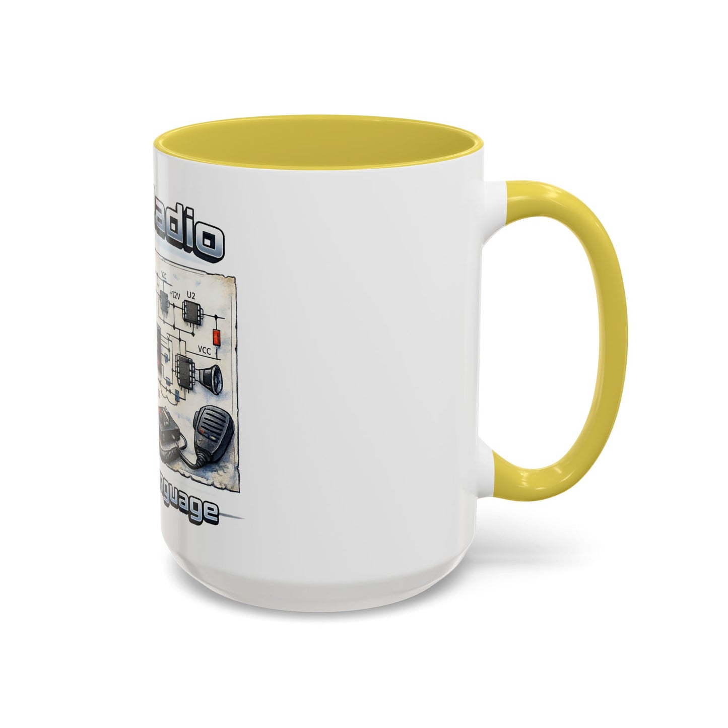 Ham Radio Circuit Design Coffee Mug — "Ham Radio: It’s Own Language" (11oz/15oz)