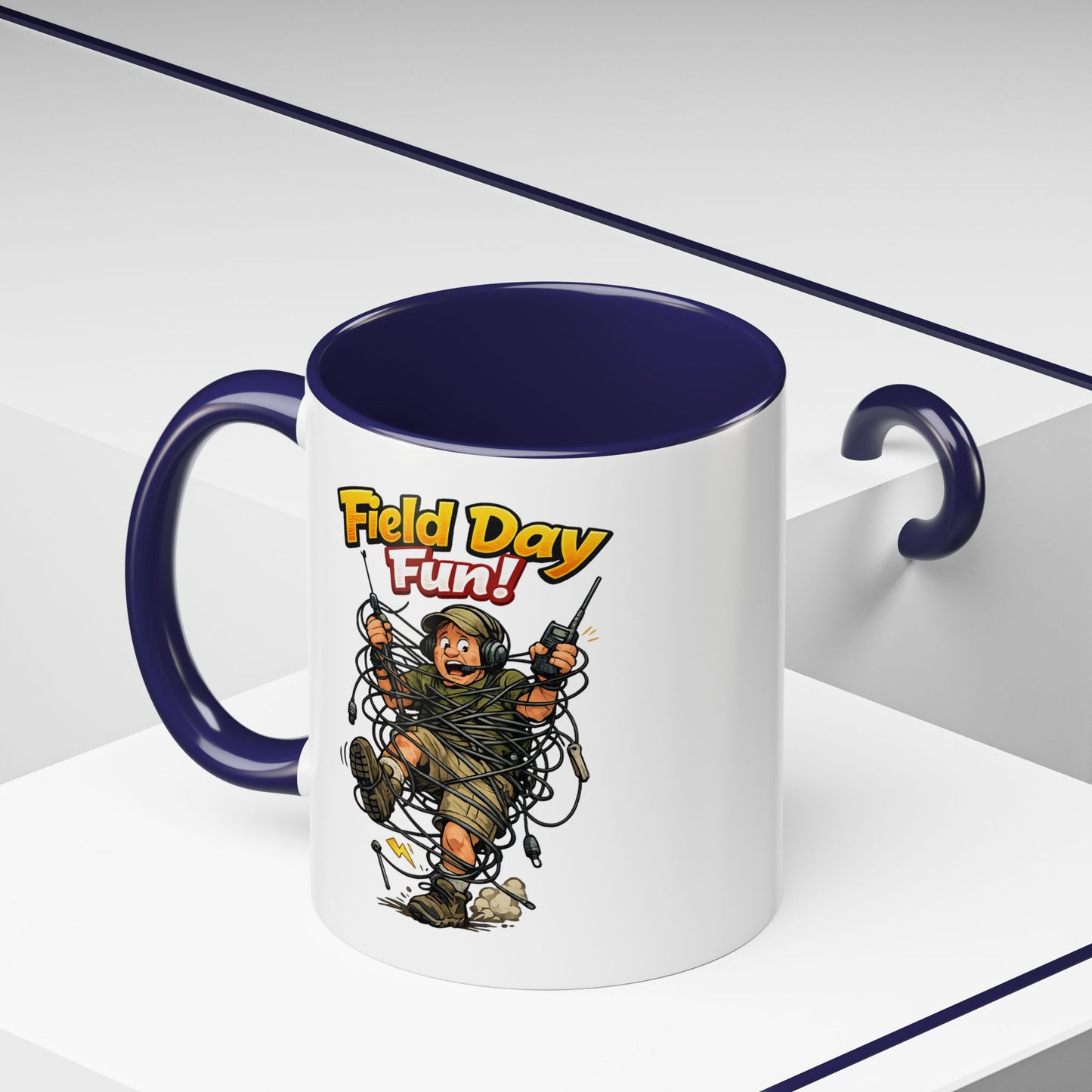 Field Day Fun! Accent Coffee Mug – Humorous Outdoor Adventure Ham Gift (11/15oz)