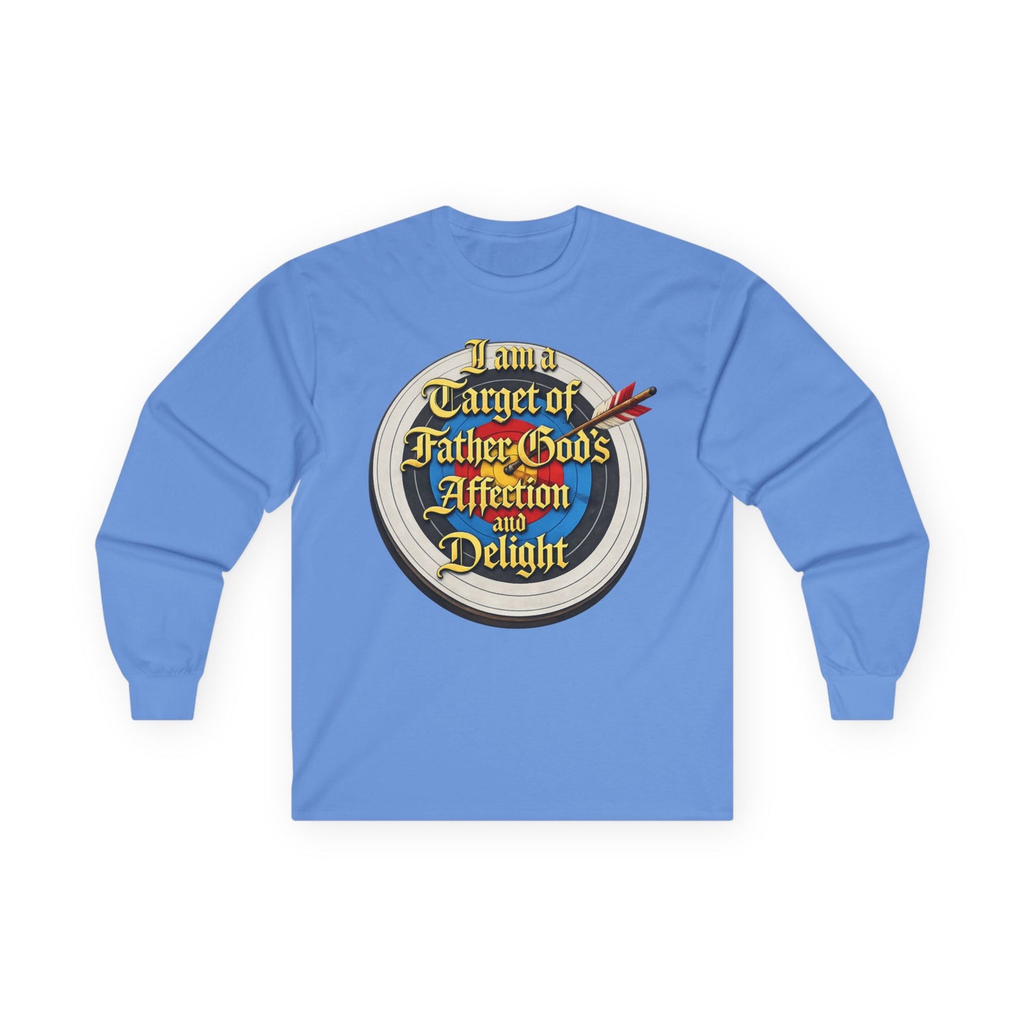 Long Sleeve Tee — "I Am a Target of Father God's Affection and Delight" Christian Faith Shirt
