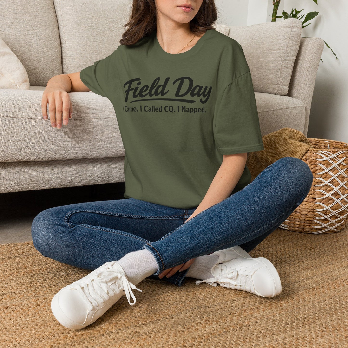 Field Day T-Shirt — "I Came. I Called CQ. I Napped." Casual Ham Radio Shirt