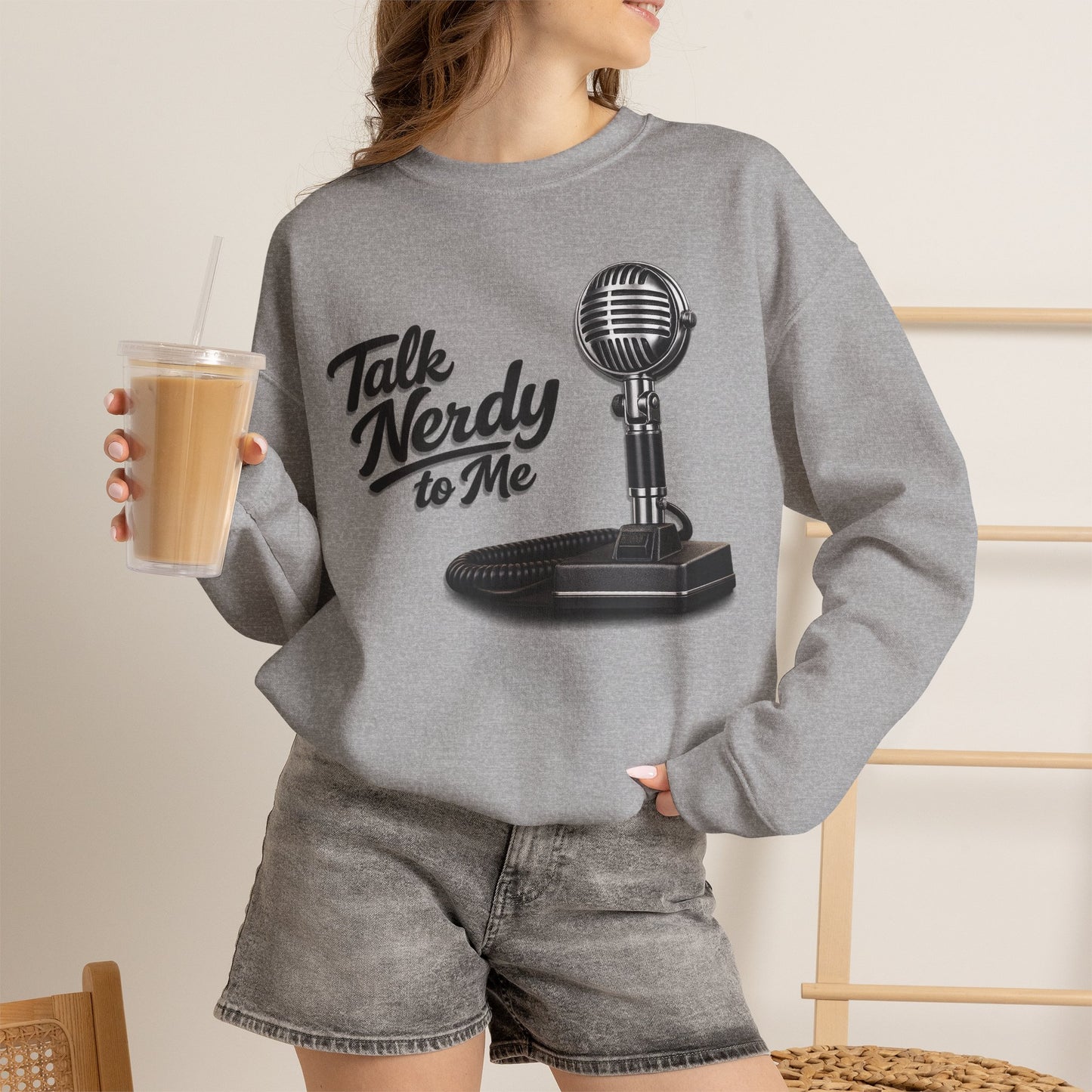 "Talk Nerdy to Me" Vintage Ham Radio Microphone Graphic